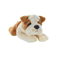 Snarling Bulldog plush lying down 40 cm.