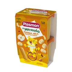 Plasmon Merenda Banana Mela Biscotto e Miele 2x120g – Merenda alla Frutta