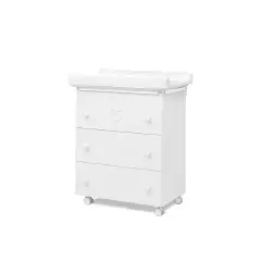Bath Changing Table Dolce 3 Drawers White Erbesi