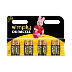 Pile Simply Duracell 8 Pezzi Stilo (AA) – Batterie Economiche e Affidabili