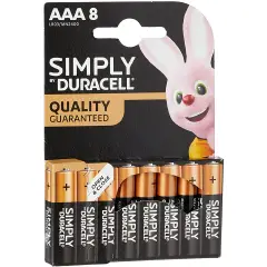 Pile Duracell Simply 8 Pezzi Ministilo (AAA) – Batterie Economiche e Affidabili