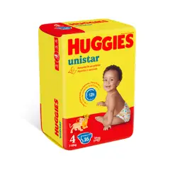 Huggies Unistar Diapers - Size 4 - 7-14 Kg - 16 Pieces
