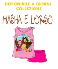 COTTON T-SHIRT WITH DOUBLE EDGES BABY MASHA AND THE BEAR