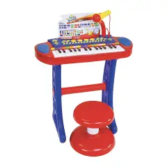 31-Key Keyboard with Microphone, Legs and Stool - Become a Young Musician