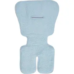 LIGHT BLUE EMBROIDERED TERRY DOUBLE FACE STROLLER MATTRESS FOR STROLLER