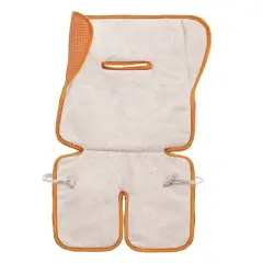 Orange Double Face Stroller Mattress in Embroidered Terrycloth