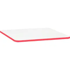 Rectangular Table Top 115x65 White with Red Border