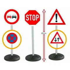 Segnali Stradali Big Set A – Set 3 Segnali Stradali con Base Zavorrabile