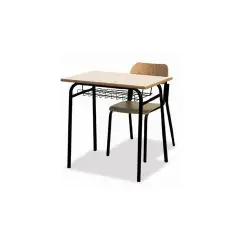 Two-seater Bench 900 - Under Top In Grid H 64 cm. For School Environments - CAM Compliant