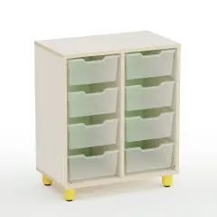 Mobile Nursery School Easy Line 8 Drawers Green - CAM Compliant
