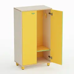 Easy Line Nursery School Locker Cabinet with Doors Yellow
