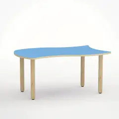 Wave Table Verso H 46 Cm - Size 1 - Blue Horizon For Nurseries - CAM Compliant