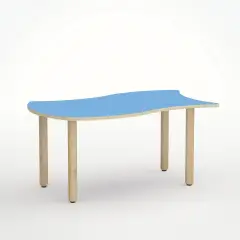 Wave Reverso Table H 55 Cm - Size 3 - Blue Horizon For Primary School - CAM Compliant