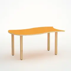 Wave Reverso Table H 52 Cm - Size 2 - Orange For Preschool - CAM Compliant