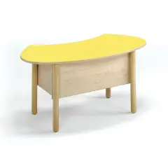 Wave Kindergarten Chair with Straight Bulkhead Yellow