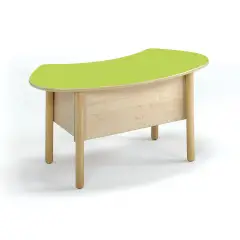 Wave Kindergarten Chair with Straight Green Bulkhead