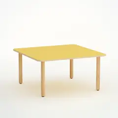 Square Shape Table H 46 Cm - Size 1 - Yellow For Nursery Schools - CAM Compliant