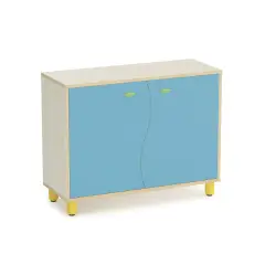 Wave Nursery School Cabinet with 2 Doors Height 80 cm. Blue Horizon - CAM Compliant