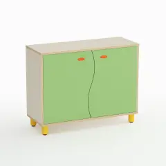 Wave Nursery School Cabinet with 2 Doors Height 80 cm. Green - CAM Compliant