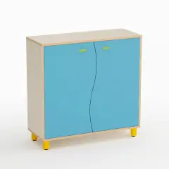 Wave Nursery School Cabinet with 2 Doors Height 105 cm. Blue Horizon - CAM Compliant