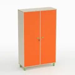 Wave Nursery School Cabinet with 2 Doors Height 174 cm. Orange - CAM Compliant