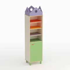 Childhood School Cabinet Wave Column Low Door Right Green - CAM Compliant