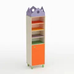 Childhood School Cabinet Wave Column Low Door Right Orange - CAM Compliant