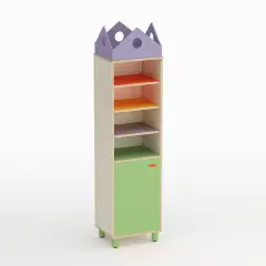 Childhood School Cabinet Wave Column Low Door Left Green - CAM Compliant