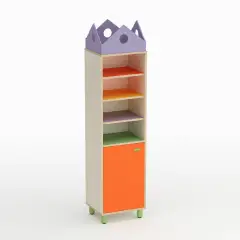 Childhood School Cabinet Wave Column Low Door Left Orange - CAM Compliant