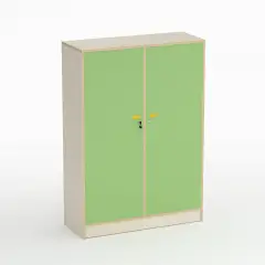 Forma Nursery School Cabinet with Doors and Coat Rack Green - CAM Compliant