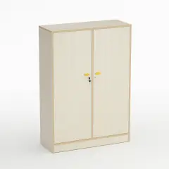 Forma Nursery School Cabinet with Doors and Coat Rack Maple - CAM Compliant
