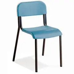 Sara Stackable Chair, Black Frame, Seat H 42 Cm. Light Blue For School Environments