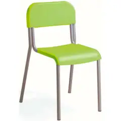 Sedia Scuola Impilabile Sara, Struttura Grigia, Seduta H 38 Cm. Verde