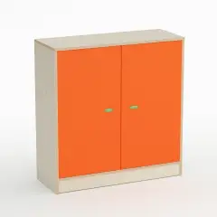 Childhood School Cabinet Shape with 2 Doors Height 110 cm. Orange - CAM Compliant