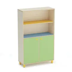 Wave Nursery School Cabinet with 2 Low Doors Green - CAM Compliant