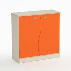 Forma Nursery School Cabinet with Wave Doors Orange - CAM Compliant