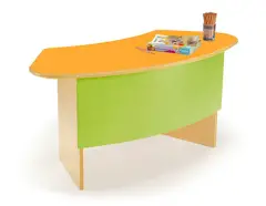 Wave School Chair with Curved Bulkhead and Orange Top