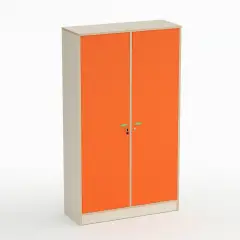 Childhood School Cabinet Shape Cabinet 2 Doors Orange - CAM Compliant