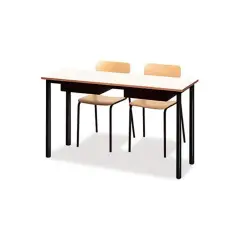 Two-seater Bench 600 - Sheet Metal Undertop H 76 cm. For School Environments - CAM Compliant