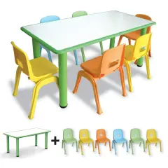 Children's Table and Chairs Preschool Ergo Kit Green