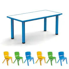 Children's Table and Chairs Preschool and Primary School, Child Kit Blue - CAM Compliant