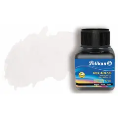 Inchiostro di China Pelikan – Bianco Coprente 10 ml per Calligrafia e Disegno Artistico