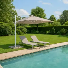 Senso Umbrella 3x3 Grey with White Canvas