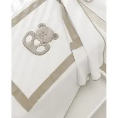 Erbesi Coperta Letto Piquet Bianco Tortora – Collezione Charly