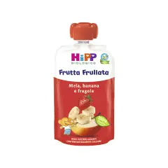 HiPP Frutta Frullata Mela Banana Fragola 90 g – Purea di Frutta Biologica