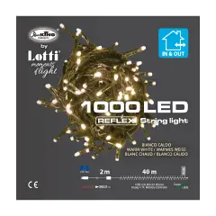 Luci di Natale Lotti - Catena 1000 Led Bianco Caldo - Filo Verde da 40 metri