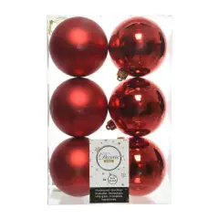 Christmas Box Set 6 Spheres Diameter 8 cm Christmas Red
