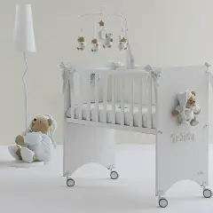 PUCCIO BLUE CO-SLEEPING BED WITH MATTRESS