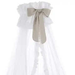 Dudu Mosquito Net Veil White With Dove Grey Bow