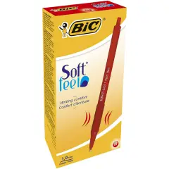 Bic Soft Feel Clic Grip Pen Red